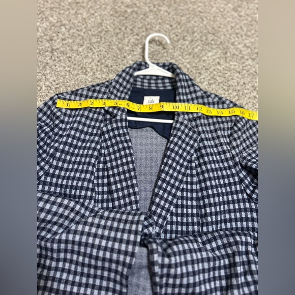 Cabi Checkered Plaid Blazer Jacket women’s navy Blue Career Academia size large - Picture 8 of 13